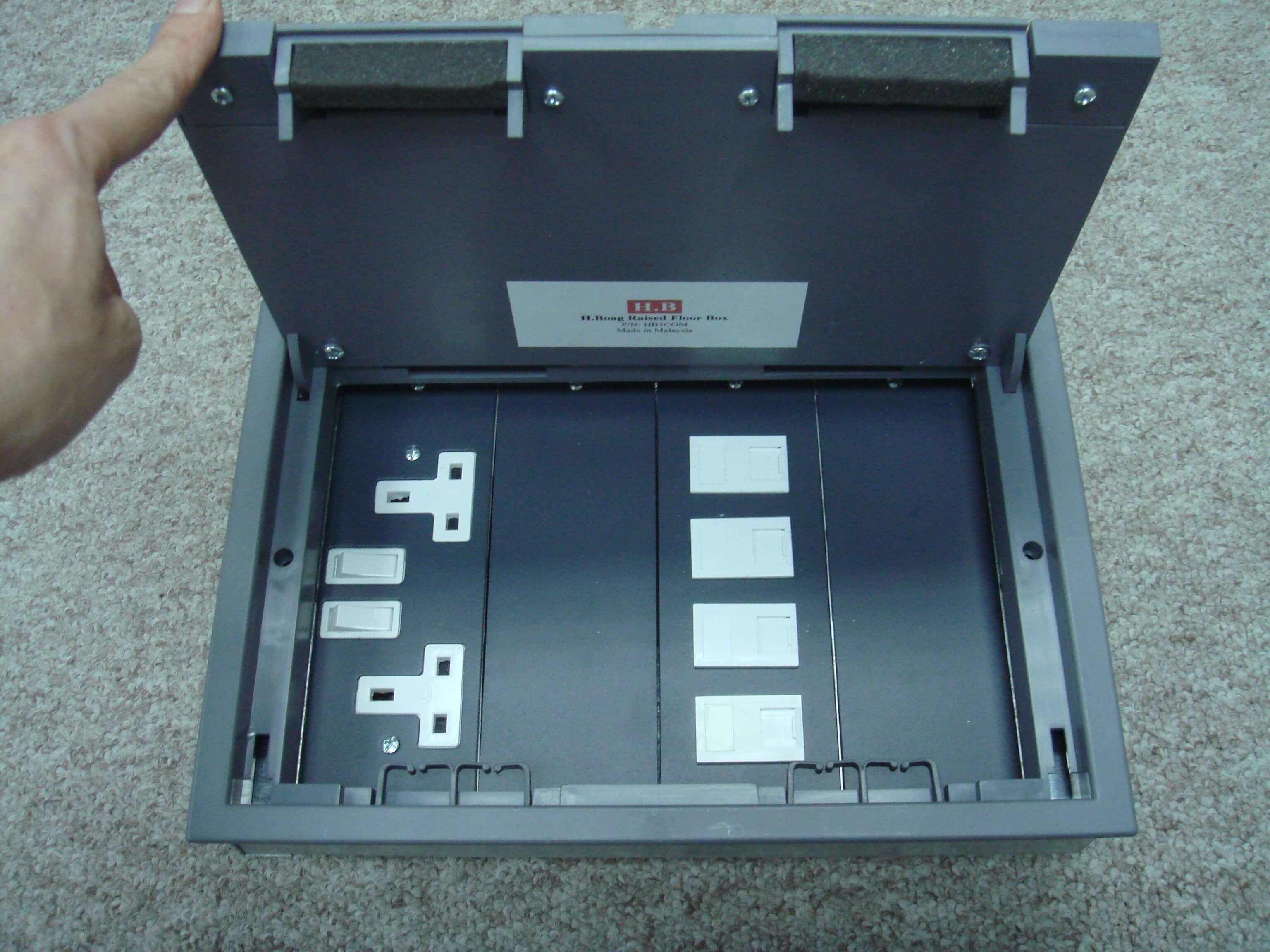H.Boag Raised Floor Box (4 Compartment)